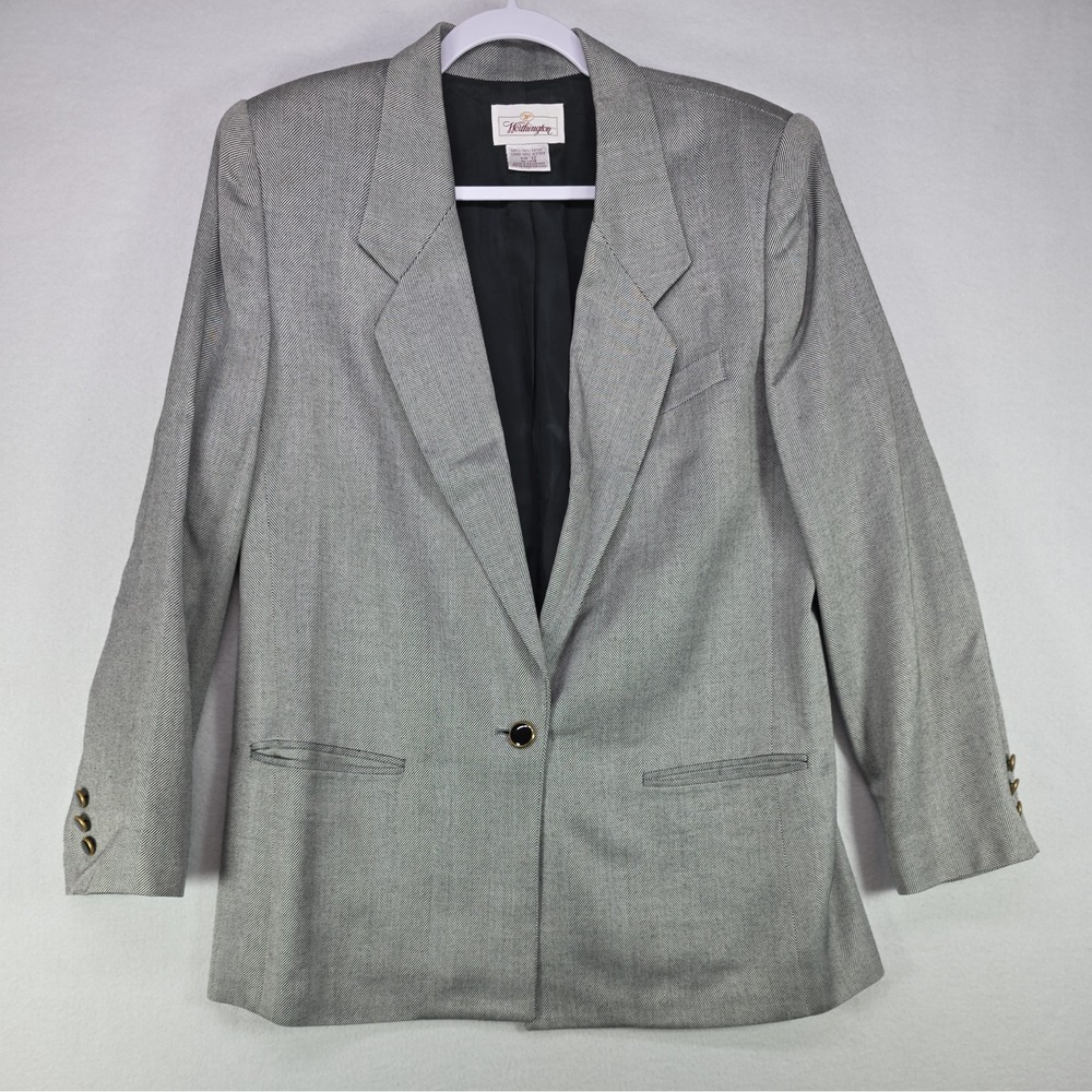 Worthington Blazer Admiral Grey Single Button Jacket Womens 16 New